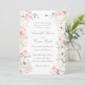 Invitation Blush & White Roses Floral Garden Mariage (Debout devant)