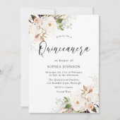 Invitation Blush White Winter Forest Quinceanera Party (Devant)