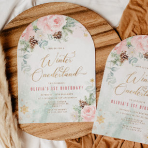 Invitation Blush Winter Onederland 1er anniversaire