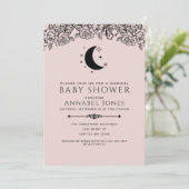 Invitation Blush Witchy Gothic Tarot Card Baby shower fille (Debout devant)