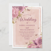 Invitation Blush Wonderland : Magnifique Mariage Floral Blush (Devant)