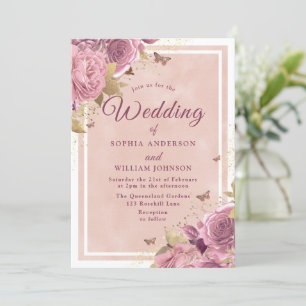 Invitation Blush Wonderland : Magnifique Mariage Floral Blush