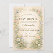Invitation Blush Yellow Wildflower Baby Shower (Devant)