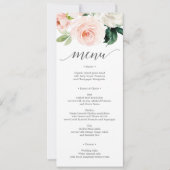 Invitation Blushing Blooms Menu de Mariage - Menus de Mariage (Devant)