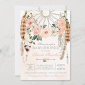 Invitation Blushing Dream Boho Dreamcatcher Baby shower (Devant)