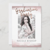 Invitation Blushing rose moderne Chic Blush Graduation Party (Devant)