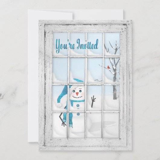 INVITATION - BLUX D'HIVER - SNOWMAN - FENÊTRE (Devant)