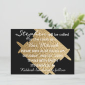 Invitation BM Bat Mitzvah Bar Mitzvah Gold Torah 5 x 7 (Debout devant)