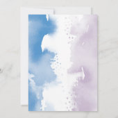 Invitation B'NEI MITZVAH écrit à la main bleu & violet aquare (Dos)