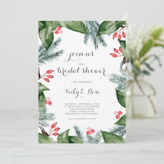 Invitation Boarder Botander moderne Fête des mariées de Noël (Debout devant)