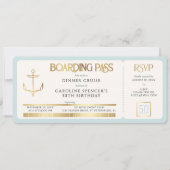 Invitation Boarding Pass Cruise Birthday (Devant)