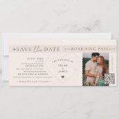 Invitation Boarding Pass Destination Wedding Save The Date (Devant)