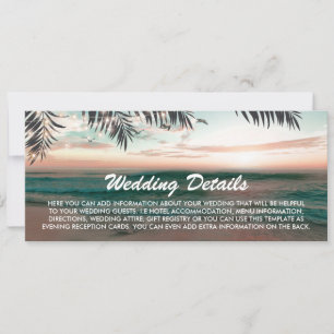 Invitation Boarding Pass Plage tropicale Détails de mariage