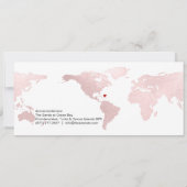 Invitation Boarding Pass Save the Date, Blush World Map (Dos)
