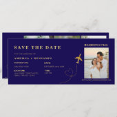 Invitation Boarding Pass Save the Date | Destination Wedding (Devant / Derrière)
