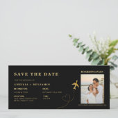 Invitation Boarding Pass Save the Date | Destination Wedding (Debout devant)