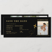 Invitation Boarding Pass Save the Date | Destination Wedding (Devant / Derrière)