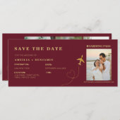 Invitation Boarding Pass Save the Date | Destination Wedding  (Devant / Derrière)