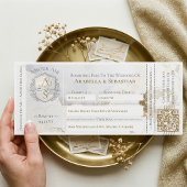 Invitation Boarding Plane Ticket Floral Destination Wedding