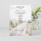 Invitation Boardwalk en bois à la plage Dîner de répétition (Debout devant)