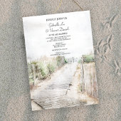 Invitation Boardwalk en bois à la plage Mariage