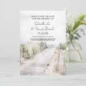 Invitation Boardwalk en bois à la plage Mariage Enregistrer l (Debout devant)