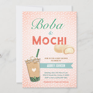 Invitation Boba Bubble Tea Baby shower Japon Corée Kawaii