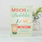 Invitation Boba Bubble Tea Mochi Sweet Kids Ado Adolescent (Debout devant)