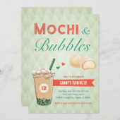 Invitation Boba Bubble Tea Mochi Sweet Kids Ado Adolescent (Devant / Derrière)