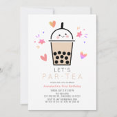 Invitation Boba Bubble Tea Party Par-tea 1st Birthday (Devant)