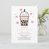 Invitation Boba Bubble Tea Party Par-tea 1st Birthday (Debout devant)