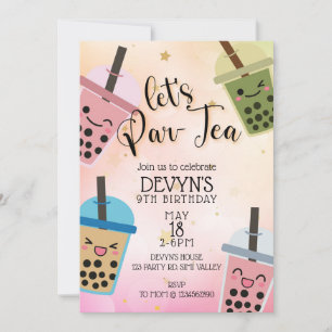 Invitation Boba, On Fait Du Thé, Boba Party, Boba Birthday