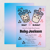 Invitation Boba ou pas de Boba Bubble Tea Boba Révélation du (Devant / Derrière)