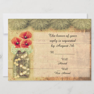 Invitation Bocal ancien Poppy Mariage R.S.V.P.