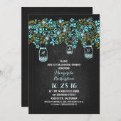 Invitation bocal de mason rustique chalkboard (Devant / Derrière)
