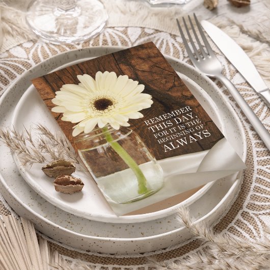 Invitation Bocal Mason Fleur de Marguerite Mariage Country Sa