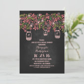Invitation bocal rose rustique bocal chalkboard (Debout devant)