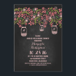 Invitation bocal rose rustique bocal chalkboard<br><div class="desc">Belle et simple, moderne et créative - tableau noir invitation à la douche nuptiale avec différentes fleurs roses, fleurs sauvages, feuilles coralliens et jarres de mason lunaire. Une invitation à la douche nuptiale parfaite, rustique mais vintage, pour un mariage d'été, d'automne, de printemps ou d'hiver. Pour la douche nuptiale décorée...</div>