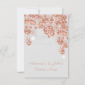 Invitation Bocaux de Lumière de Mariage Rustiques Rose Doré G (Dos)