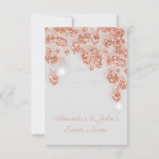 Invitation Bocaux de Lumière de Mariage Rustiques Rose Doré G (Dos)