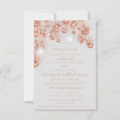 Invitation Bocaux de Lumières de Mariage Rustiques Rose Doré (Devant)