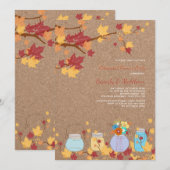 Invitation bocaux Mason automne rustique (Devant / Derrière)