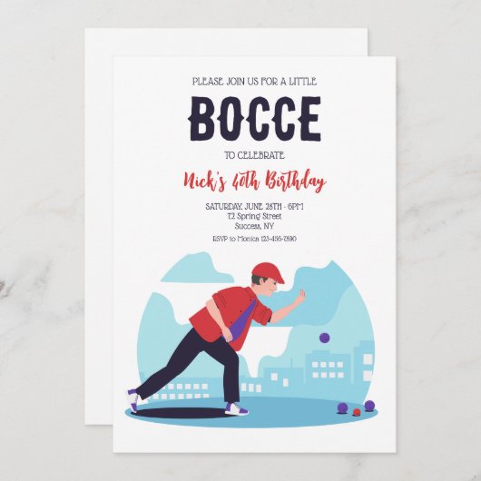 Invitation Bocce Ball 2  (Devant / Derrière)