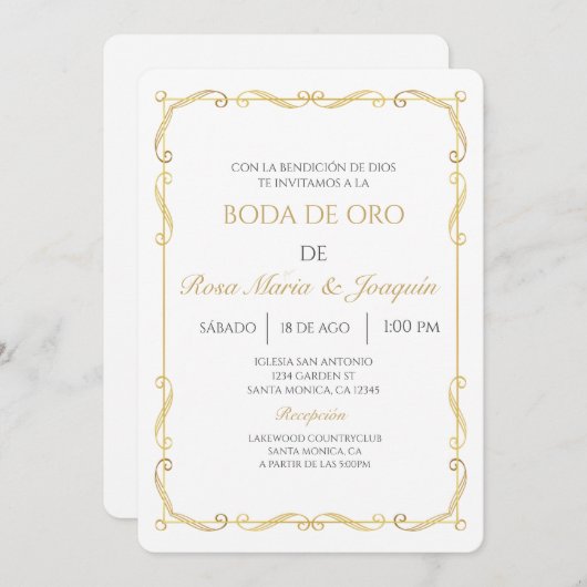 Invitation Boda de oro (Devant / Derrière)