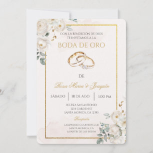 Invitation Boda de oro beige modifiable