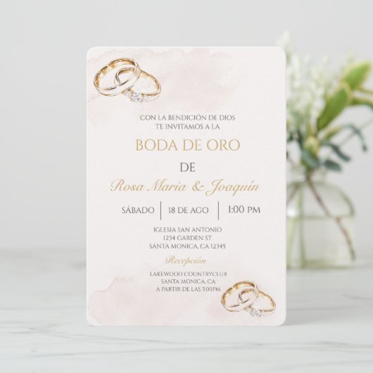 Invitation Boda de oro éditable (Debout devant)