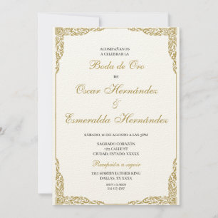 Invitation Boda de oro élégante éditable