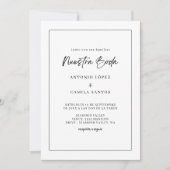 Invitation Boda minimaliste moderne Mariage espagnol (Devant)