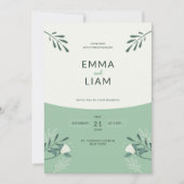 Invitation Boda rústica y campestre verde naturaleza (Devant)