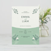 Invitation Boda rústica y campestre verde naturaleza (Debout devant)